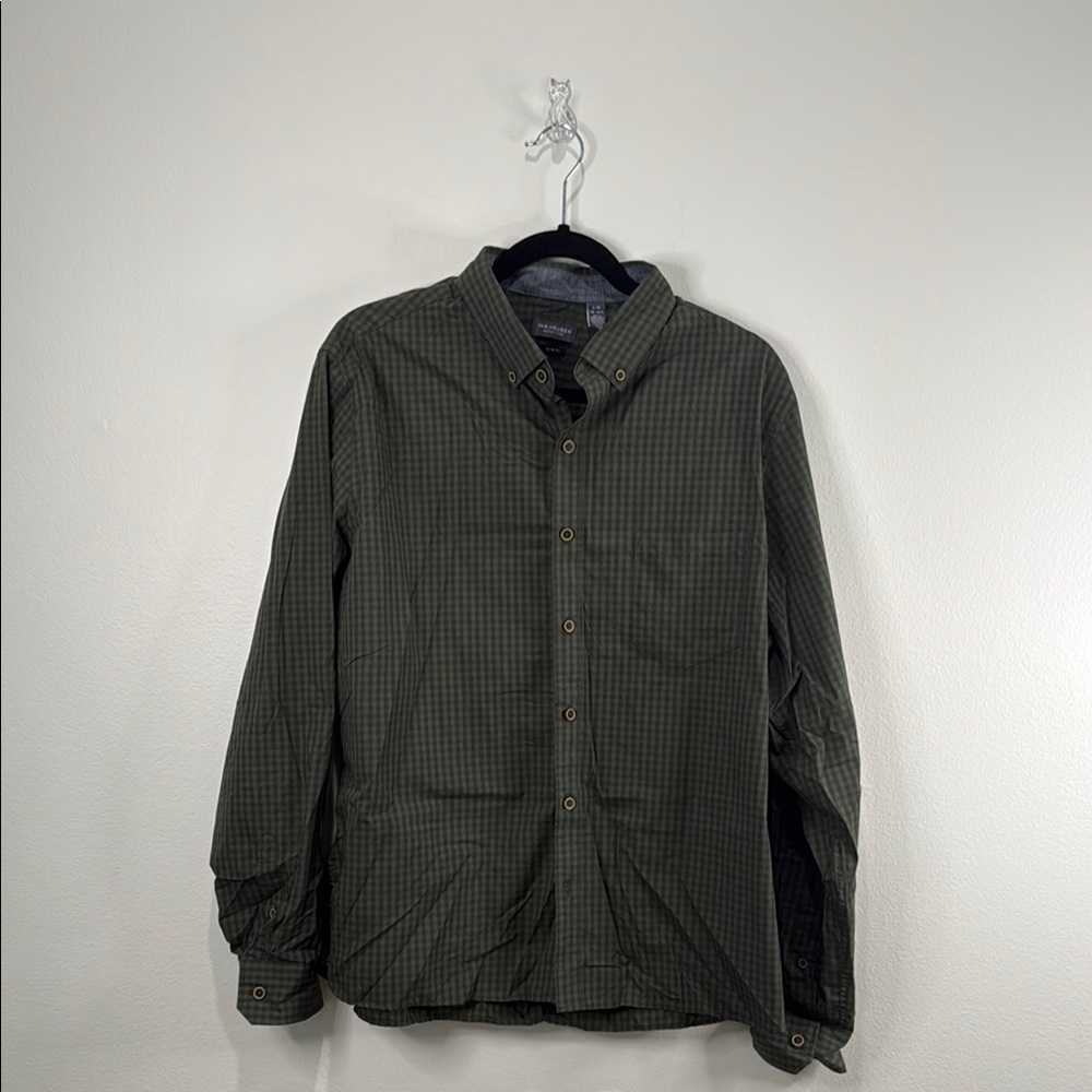 Van Heusen Slim Fit Green Long Sleeve Dress Shirt
